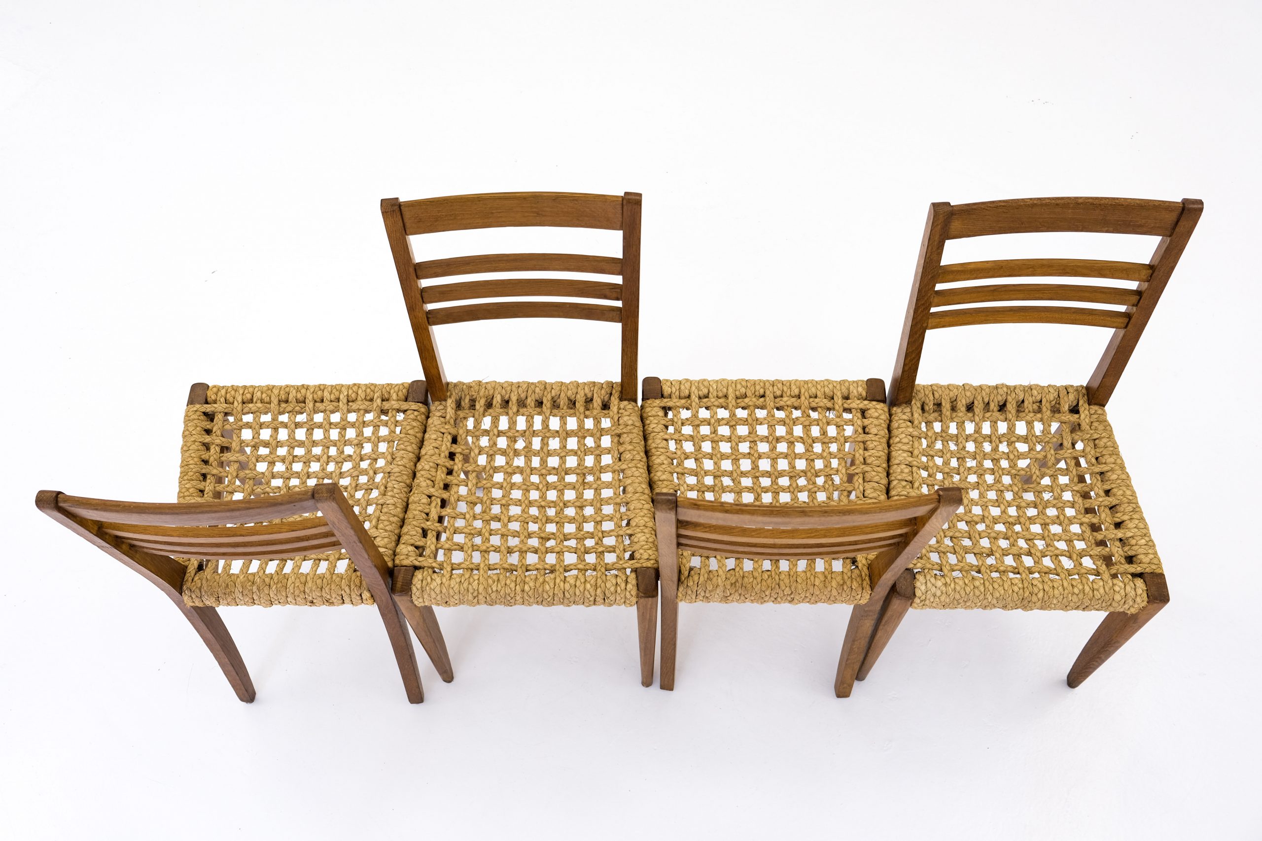 adrian audoux, frida minet, slung rope chairs, slung, slung rope, slung rope dining chairs, Vibo Vesoul, marseille, manila hemp, ham, union des artistes modernes kam, french design, french modernism antibeige, interior, interior design, intérieur, midcentury, midcentury modern, modernism, vintage, design, collectible, art, elle decor, Domes, ideat, contemporary design, home design, vintage design